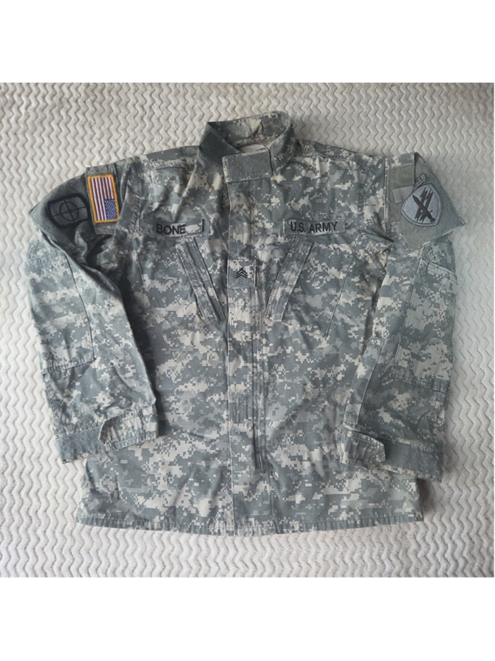 US Army Digital Military Combat Uniform Shirt Jacket Top Coat Small Regular